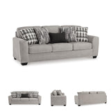 Signature Design by Ashley Avenal Park Casual Sofa with 5 Toss Pillows, Light Gray Signature Design by Ashley