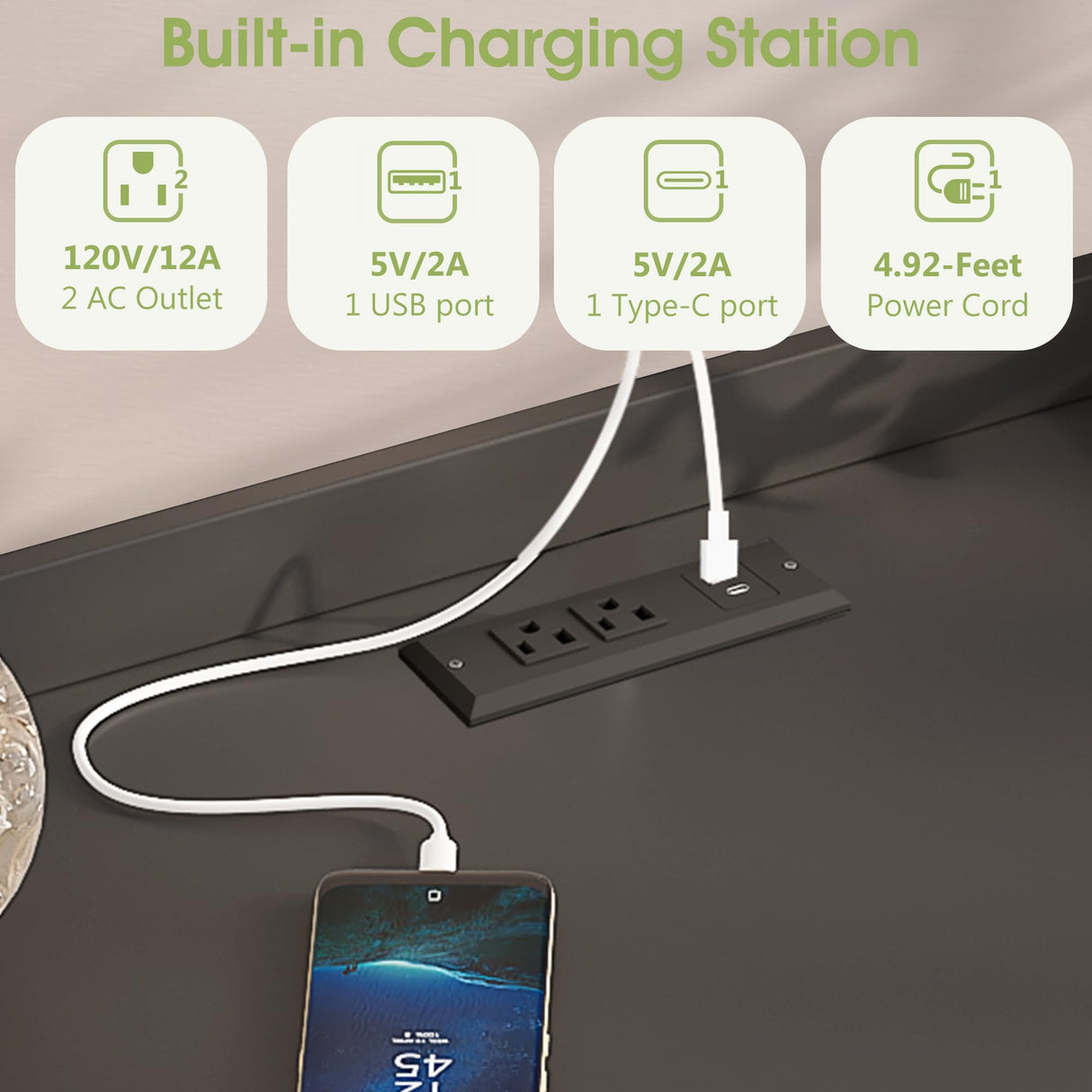 Alohappy 9 Drawer Dresser with Charging Station and LED Lights, Dresser Chest of Drawers with 3 Visual Drawers, Modern Wood Dresser for Bedroom Living Room Hallway Entryway Alohappy