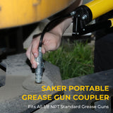 Saker Grease Gun Coupler-Upgrade to 14000 PSI,Duty Quick Release Grease Couplers,Compatible with All Grease Guns 1/8" NPT Fittings (1 PC) Saker