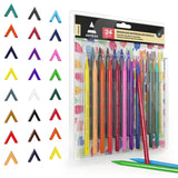 ARTEZA Woodless Watercolor Pencils, 24 Drawing Pencils, Colored Pencils Set for Adults, Art Supplies for Blending and Layering ARTEZA