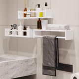 Fixwal Wood Nursery Book Shelves, 16.5 Inch Floating Bookshelves for Wall Set of 3, Baby Kids Decor, Solid Wood Wall Mounted Shelves for Books, Toys and Decor Storage (White) Fixwal