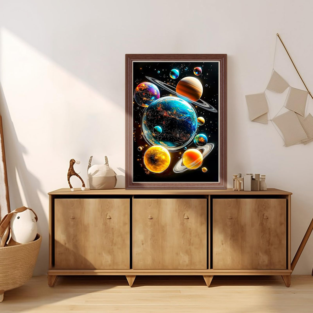 Lxmsja Planets Diamond Art Kits for Adults, Space Landscape DIY Full Drill Diamond Painting Kits for Beginners, 5D Gem Art Crafts for Adults, Home Wall Decor 12x16 inch Lxmsja