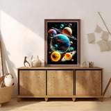 Lxmsja Planets Diamond Art Kits for Adults, Space Landscape DIY Full Drill Diamond Painting Kits for Beginners, 5D Gem Art Crafts for Adults, Home Wall Decor 12x16 inch Lxmsja