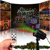 Christmas Projector Lights Outdoor Holiday Laser Lights Landscape Spotlight Red and Green Star Shower with 360 Accessibility Wireless Remote Christmas Decor for Xmas Party Outdoor Garden Patio Wall Y YUEGANG