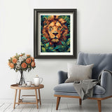 Natuyalo Paint by Numbers Kit for Adults Beginners, 16x20 Inch Canvas Painting by Number Drawing Paintwork with 3 Pcs Paintbrushes Acrylic Pigment, Lion in The Jungle Natuyalo