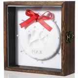 Chunful Dog Memorial Shadow Box with Paw Print Kit 5.9'' x 5.9'' Customized Clay Impression Kit Wooden Keepsake Display CasePet Christmas Ornament Gifts for Pet Lovers Dog Cat DIY Ornament Chunful