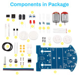 MiOYOOW Soldering Practice Kit, Line Following Robot Car Kit Beginners DIY Smart Car Soldering Project Kit for School Competition STEM Education, Learning Electronic Toys for 10+ Years Old Boys Girls MiOYOOW