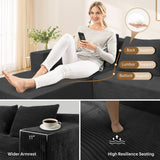 ANONER 103" Modular Sectional Sofa, L-Shaped Cloud Couch with Chaise, Corner Sofa with Deep Seat, Modern Minimalist Boneless Couch, Sectional Couches for Living Room, Apartment (Dark Grey) ANONER