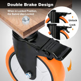 6 Inch Caster Wheels 2800Lbs, Heavy Duty Threaded Stem Casters Set of 4, 1/2"-13 x 1 (Screw Diameter 1/2", Stem Length 1"), Safety Dual Locking Industrial Castors, Wheels for Cart, Furniture Moogiitools