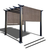 Alion Home Universal Breathable Pergola Shade Cover – Pergola Replacement Canopy – Outdoor Adjustable Shade Cover with Heavy Duty Weighted Metal Rods (20' x 9', Mocha Brown) Alion Home