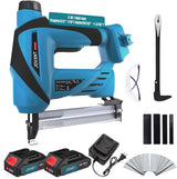 Nail Gun Battery Powered, Cordless Nail Gun with 2 * 2.0Ah Li-ion Battery, 20V 2 in 1 Electric Nail Gun with Staple Remover, Battery Nail Gun for Upholstery, Small Projects and Woodworking jovant