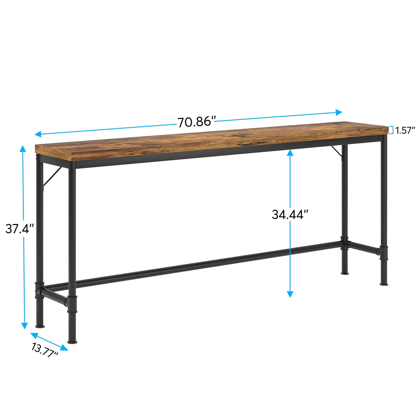 Tribesigns 70.9 Inch Rustic Industrial Console Table - Versatile Sofa & Entryway Table