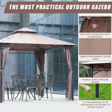 Gazebo Canopy Tent 10' X 10' BBQ Outdoor Patio Grill Gazebo for Patios Large Garden Top Gazebo with Sidewall Party Tent FDW