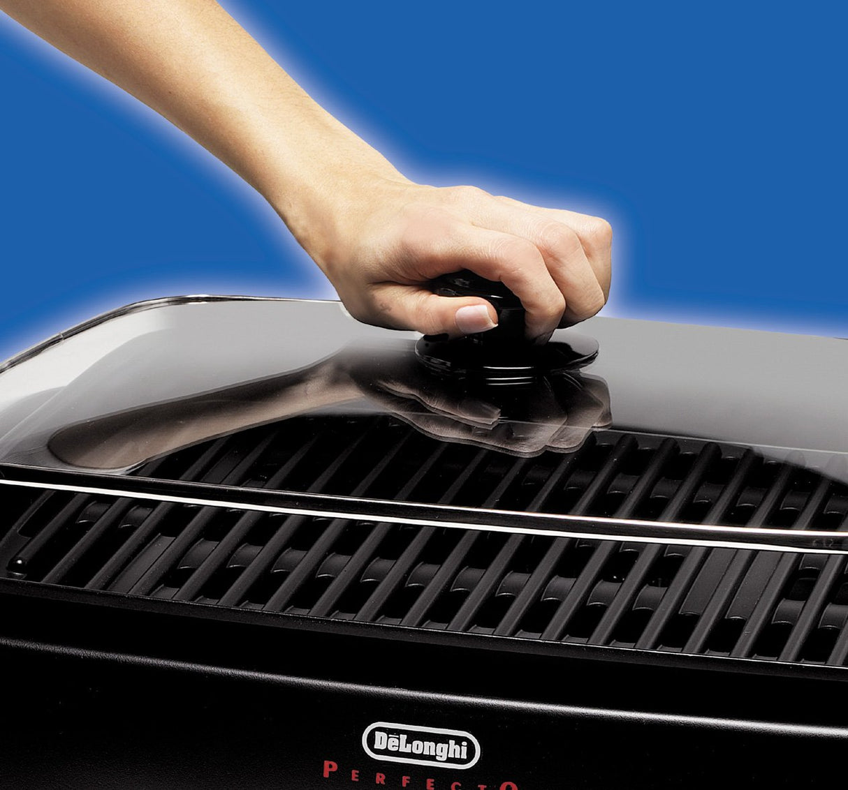 De'Longhi Perfecto Indoor Grill with Lid, Black De'Longhi