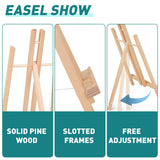 ESRICH 2Pack16in Tabletop Easel,Tabletop Easel for Painting Party, Wooden Tabletop Display Easels,Painting Easel for Displaying Canvases, Photos, Display Tripod Holder Stand for Students Kids ESRICH