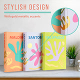 Maplefield XL Travel-Themed Blank Book Set of 3 for Writing, Home Decor, Coffee Table, Bookshelves – Luxury Decor (Maldives, Santorini, Galapagos) Maplefield