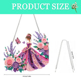 Auremi Flower Diamond Painting Pendant Kits,5D Princess Diamond Art Diamond Painting Hanging Kits,DIY Special Shaped Diamonds Painting Suncatcher Pendant Kit for Adults for Gift Wall Home Decor Auremi