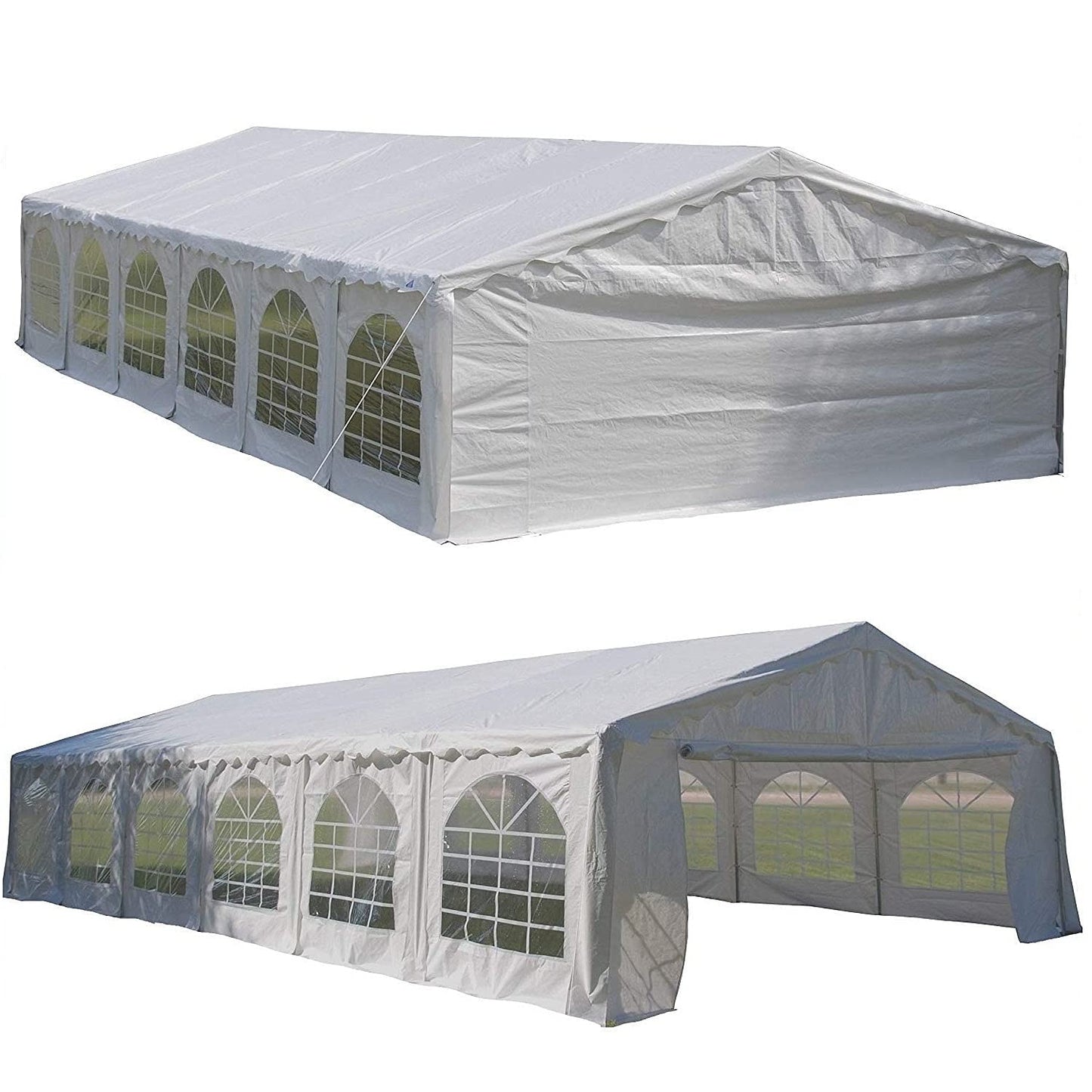 DELTA 40'x20' Budget PE Party Tent, Wedding Tent,Outdoor Event Canopy, Garden Shelter Gazebo,Outdoor Canopy, with Waterproof Top Cover, Removable Window Walls - WoodArtSupply