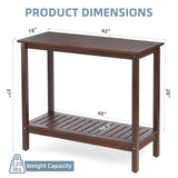 Mederlo Acacia Wood Console Table, Entryway Living Longs for Living Room, Indoor Outdoor Furniture Mederlo
