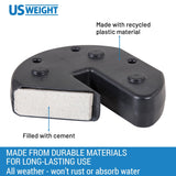 US Weight 40 Pound Canopy Weight Set of 4 and Carry Strap with No-Pinch Design - Easy Installation and Removal to Secure Tents, Canopies, and Umbrellas at Outdoor Events US Weight