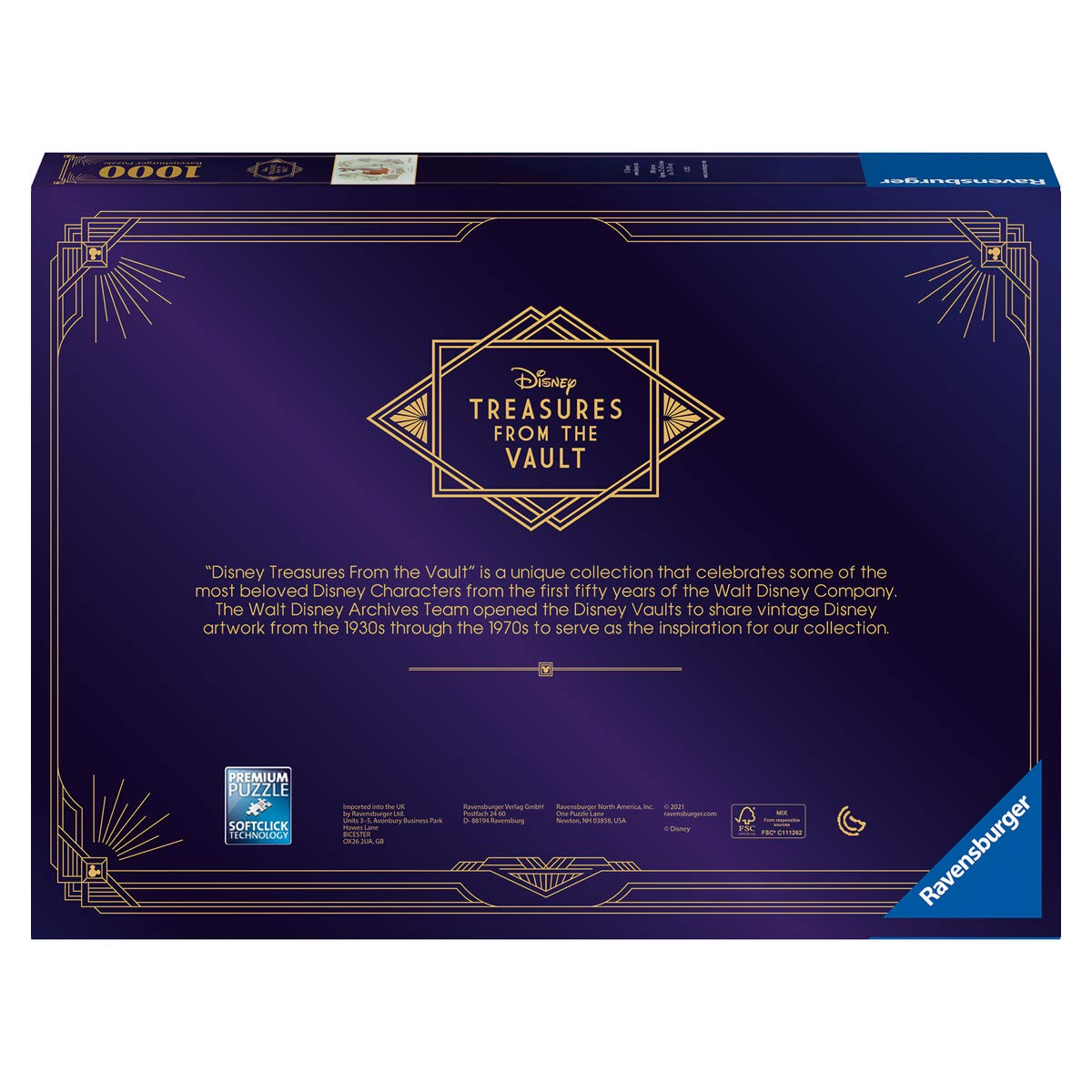 Ravensburger Disney Treasures from The Vault: Baloo 1000 Piece Jigsaw Puzzle for Adults – Every Piece is Unique, Softclick Technology Means Pieces Fit Together Perfectly - Amazon Exclusive Ravensburger