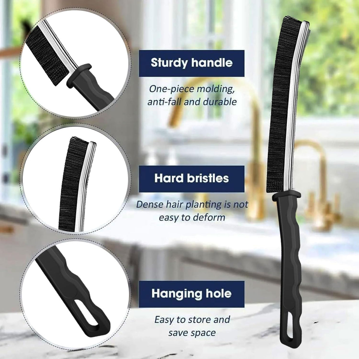 Crevice Cleaning Brush,New Multifunctional Cleaning Brush Tool, Bathroom Gap Brush, Home, Kitchen, Bathroom, Window, Vehicle, Faucets, Toilet,6Pcs AUDELN