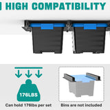 EVERHANGER Ceiling Storage Rack, Heavy Duty Overhead Storage Rack for Garage, Adjustable Ceiling Bin Storage System, 8 Sets for 7 Bins, 16 Inch EVERHANGER