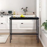 Rongbuk 44.5" Bar Table,Pub Table with Adjustable Feet Floor Protector, Narrow Rectangular Dining Table, Kitchen Counter Table, High Top MDF Table,Sofa Table with Sturdy Metal Legs,Black Rongbuk