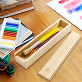 yarlung 16 Pack Unfinished Wood Box with Sliding Lid, Small Narrow Pencil Box Rectangular Keepsake Case Small Gift Boxes for Art Hobbies, DIY Craft, Jewelry Necklace Storage yarlung