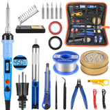 Electronics Soldering Iron Kit, SREMTCH 80W LCD Digital Soldering Gun with Adjustable Temperature Controlled and Fast Heating Ceramic Thermostatic Design, ON-Off Switch 20pcs Solder Kit Welding Tool SREMTCH