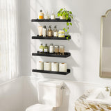 Love-KANKEI Black Floating Shelves for Wall Set of 4, Wood Wall Shelves with Lip,15.6 Inch Rustic Hanging Shelves for Bedroom Bathroom Living Room Kitchen Nursery Display Love-KANKEI