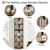 Tribesigns 67 Inch Rustic Corner Bookshelf - 6 Tier Multi-Functional Storage Rack for Small Spaces Tribesigns
