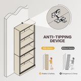 YESHOMY 72" Bookcase and Bookshelf, 5-Tier Wood Bookcases with Shelves, Tall Floor Standing Book Shelf Storage Cabinet Home Decor Furniture for Living Room, Home Office, White, 1 PCS YESHOMY