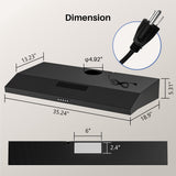 FIREGAS Black Under Cabinet Range Hood 36 Inch, Ducted/Ductless Convertible Kitchen Hood with 3 Speed Exhaust Fan, 300 CFM, LED Lights, Brushlesss DC Motor Vent Hood for Kitchen FIREGAS