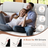 RV Loveseat Recliner Sofa, Oversized Massage Wall Hugger Recliner Couch with Side Pockets, Cup Holders, Reclining Sleeper, 150° Adjustable Recline & Padded Armrests, for RV (Light Gray, Loveseat) Tiooii