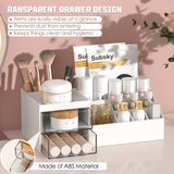 Subsky Makeup Organizer with Drawers, Easy Storage for Beauty Products Brushes, Multifunction Plastic Desk Organizer, Cosmetics Organizer for Countertop Dresser Vanity and Bathroom (White) Subsky