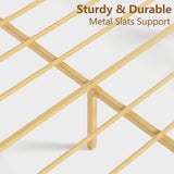 FDLOGW 14 in High Solid Bamboo Wood Platform Queen Bed Frame with Headboard, Bed Frame Queen Size, Heavy Duty, No Box Spring Needed, Nosie Free FDLOGW