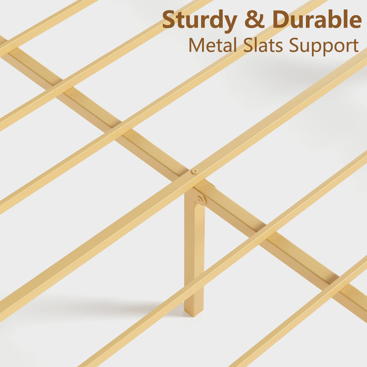 FDLOGW 14 in High Solid Bamboo Wood Twin Bed Frame with Headboard, Platform Twin Size Bed Frame, Heavy Duty, No Box Spring Needed, Nosie Free FDLOGW