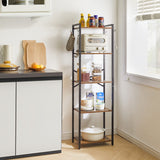 YMYNY Bookshelf, 5-Tier Ladder Shelf Organizer, Narrow Shelving Unit, Corner Storage Racks, Large Capacity Bookcase, for Home Office Living Room Balcony Bathroom, 57.7" H, Metal Frame,UHBC005H YMYNY