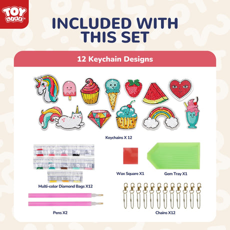 TOY Life Diamond Art Kits for Kids with Keychains, Unicorn Diamond Painting Kits for Kids, Gem Art Diamond Dots for Girls Age 8-12 TOY Life