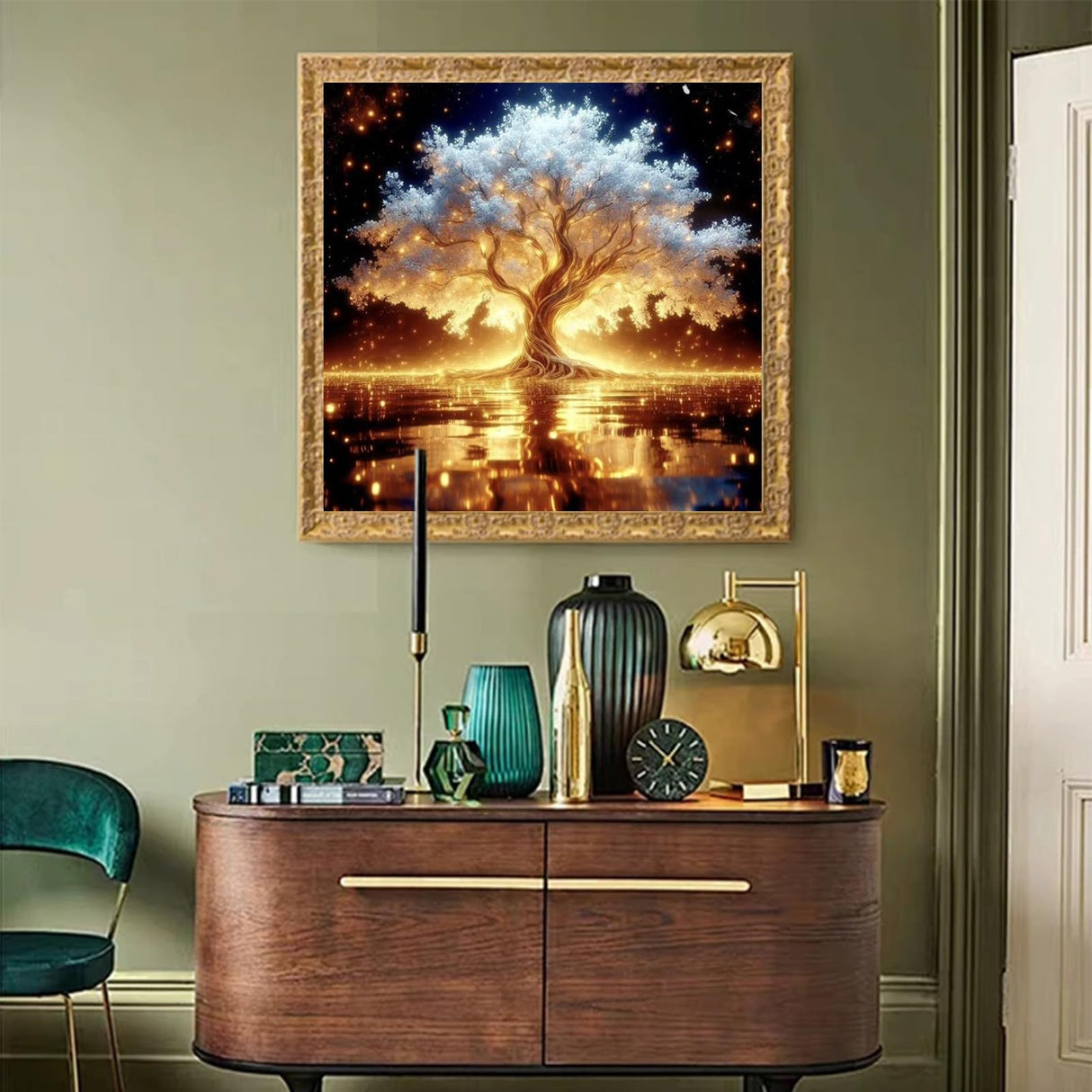Gamteldot Diamond Art Kits for Adults Beginners - 12x12 Inch 5D Full Drill Gold Tree of Life Diamond Painting,DIY Diamond Dots Craft Kit with Gem Tools,Elegant Home Wall Decor Gift Gamteldot