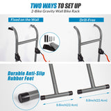 Suchtale 2 Bike Rack, Bicycle Rack, Bike Storage Rack for Garage, Gravity Bike Stand, Indoor Bike Organizer, Floor Vertical Bicycle Holder, Adjustable Wall Mount Cycle Hanger for Road Mountain Bikes Suchtale