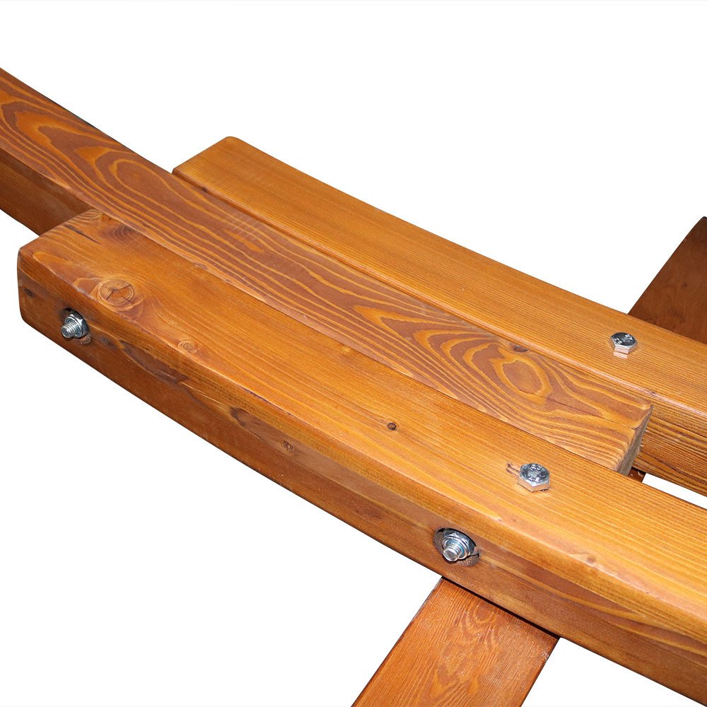 Sunnydaze Curved Wood Hammock Stand Only - 2-Person Wooden Hammock Stand for Outside with 400-Pound Capacity- 13-Foot Sunnydaze