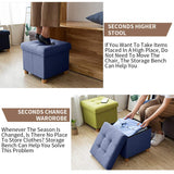 BRIAN & DANY Small Ottoman with Storage, Foot Stool Ottoman Storage Cube, Foot Rest for Couch with Legs, Navy Blue 15" x 15" x 15" BRIAN & DANY