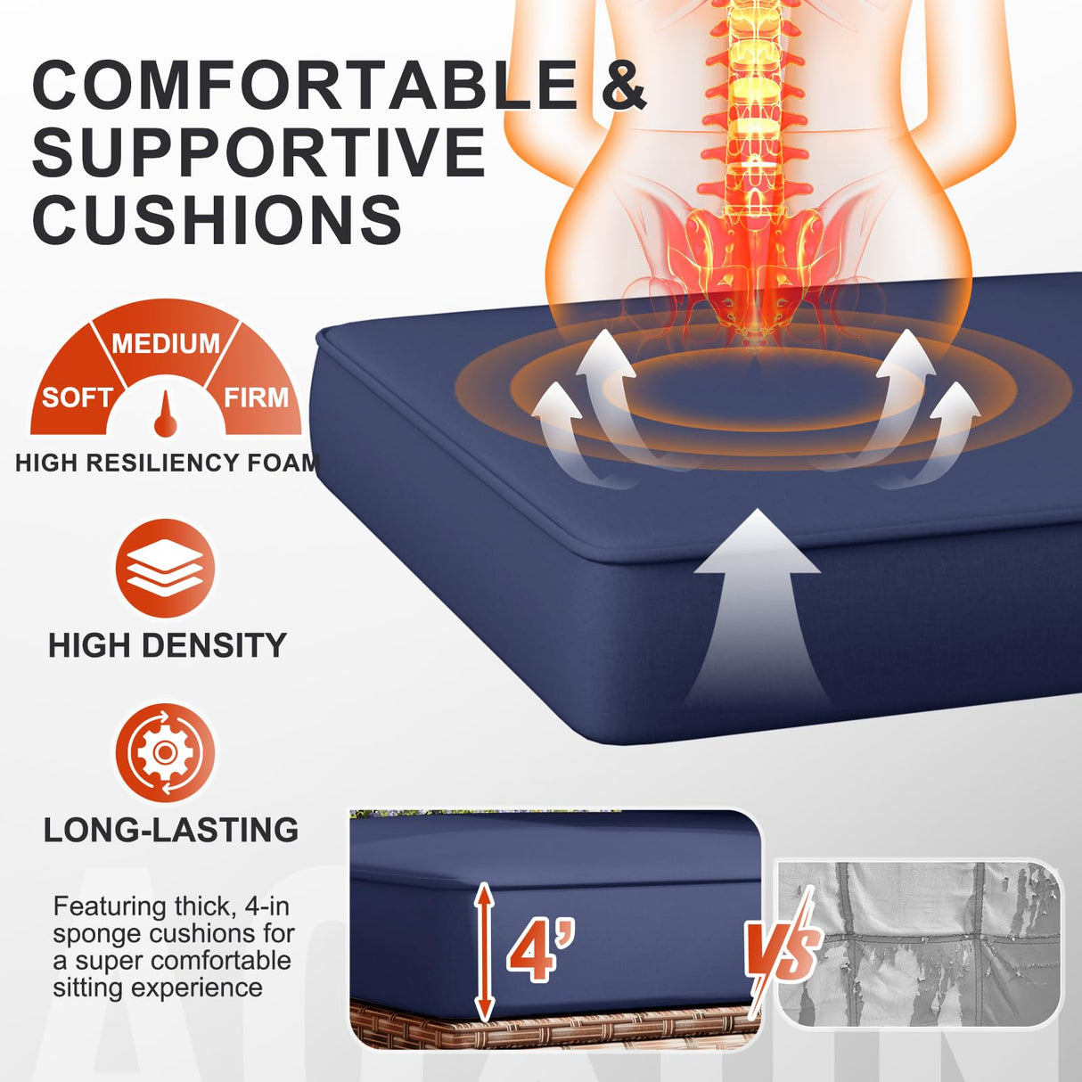 Aoxun Patio Furniture Sets with 44'' Fire Pit, 10 Pcs Outdoor Patio Coversation Set with 4'' Thicken Cushion, Widen Armrests Wicker Outdoor Sectional for Backyard (Waterproof Cover Include) Aoxun