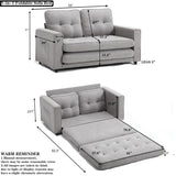 MWrouqfur Folding Futon Sleeper Sofa with Pull Out Couch Bed,Modern Velvet Loveseat Sleeper Convertible to Full Size Floor Couches Bed for Living Room Bedroom Small Space (Gray) MWrouqfur