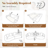 110" Modular Sectional Sofa for Living Room,4 Seater Cloud Couch with 4 Pillows - Boneless Curved Sofa Couch, No Assembly Required,1 Beige Luxanimarion