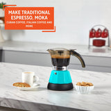 Imusa 3 or 2cup Electric Espresso Maker, Teal Imusa