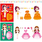 48 Pcs Princess Dress-Up Stickers Make a Face Make Your Own Stickers Birthday Party Favors for Kids Party Favors, Rewards, Art Craft with 8 Designs(Princess Style) Zonon