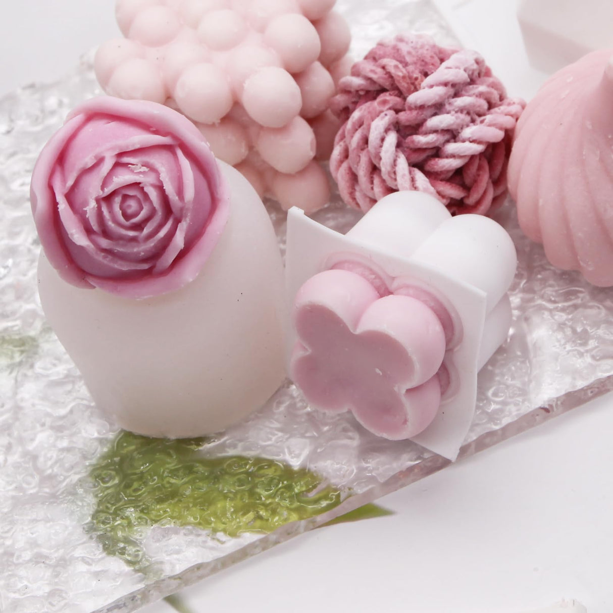 JOJOPLAY Silicone Candle Molds Big Set for Candle Making with Candle Wicks, 6Pcs 3D Resin Mold for Wax Candle Soap Silicone Mold DIY Scented Candle JOJOPLAY